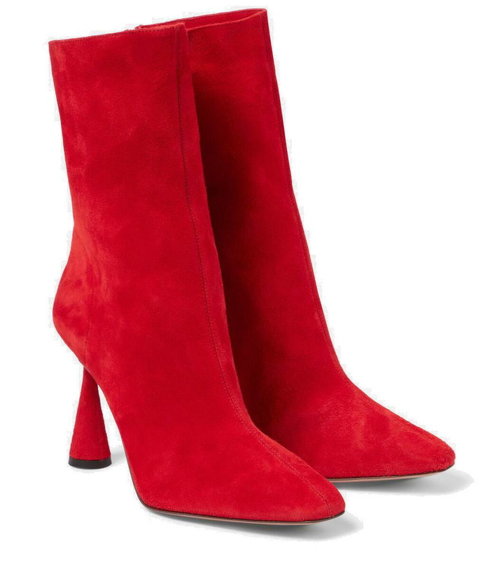 Photo: Aquazzura Amore 95 suede ankle boots