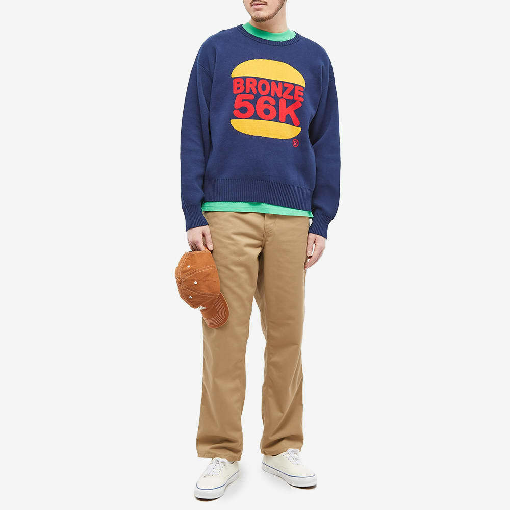 Bronze 56k Men's Burger Crew Knit in Navy Bronze 56k