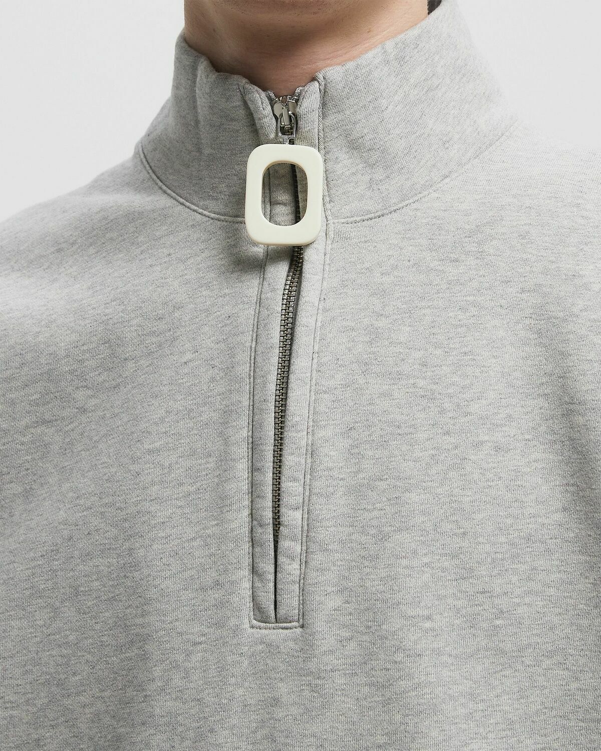 JW Anderson HALF ZIP SWEATSHIRT Grey Mens Half-Zips/Sweatshirt