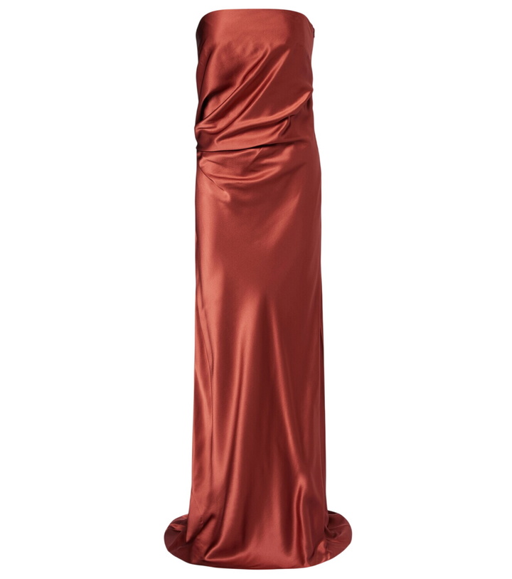 Photo: The Sei Draped silk charmeuse bustier gown