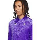 Sankuanz Purple Velour Metal Collar Shirt
