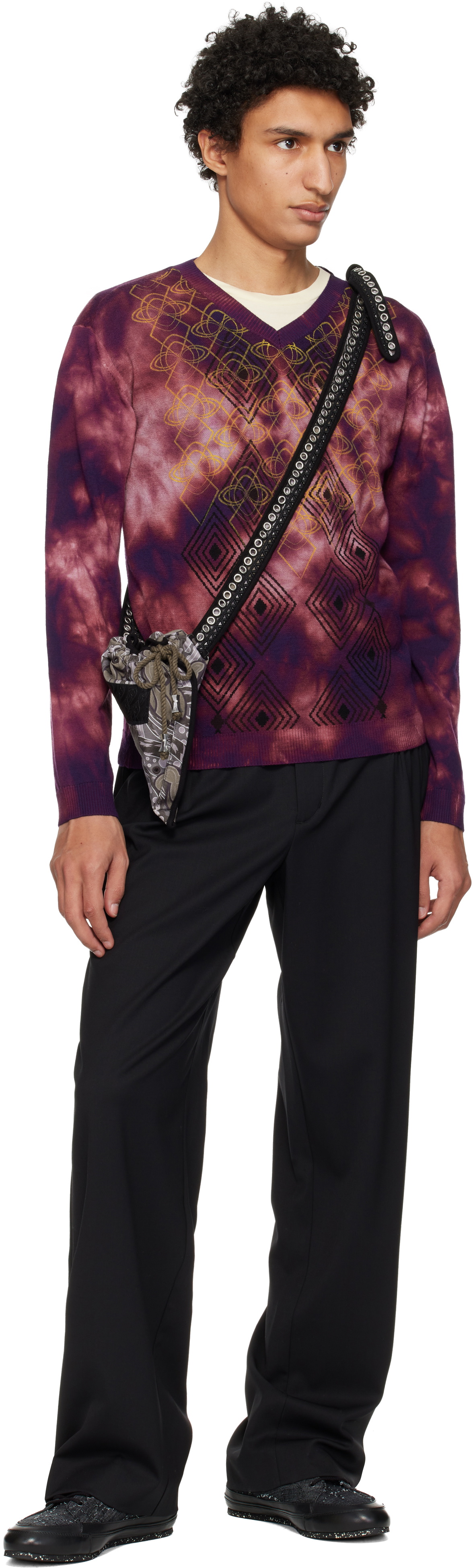 Kiko Kostadinov Purple Hatha V-Neck Knit Sweater