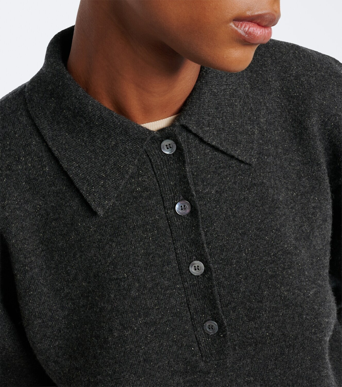 Róhe Wool, cashmere, and silk-blend polo sweater