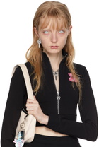 I'm Sorry by Petra Collins SSENSE Exclusive Silver & Blue JIWINAIA Edition 'Unfollow' Single Earring