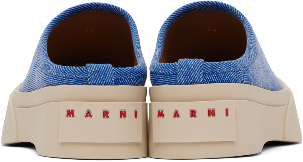 Marni Blue Leather Slip-On Loafers
