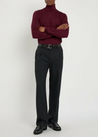 Saint Laurent Roll-neck Wool Jumper Bordeaux