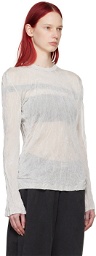 032c Gray Facelift Long Sleeve T-Shirt