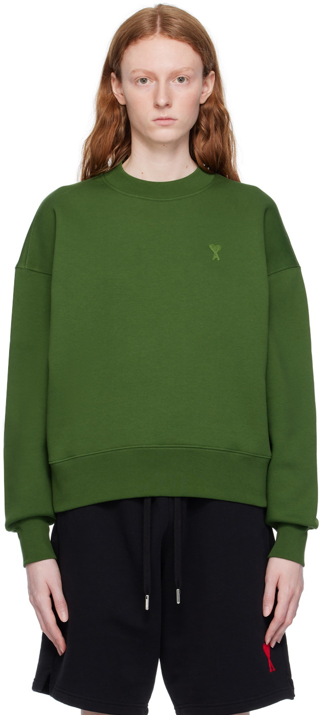 AMI Paris Green Ami de Coeur Sweatshirt