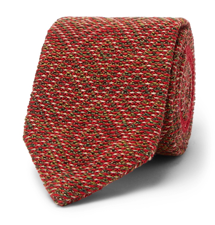 Photo: Missoni - Knitted Wool and Silk-Blend Tie - Red