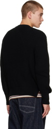 Comme des Garçons Homme Black Wool Worsted Sweater