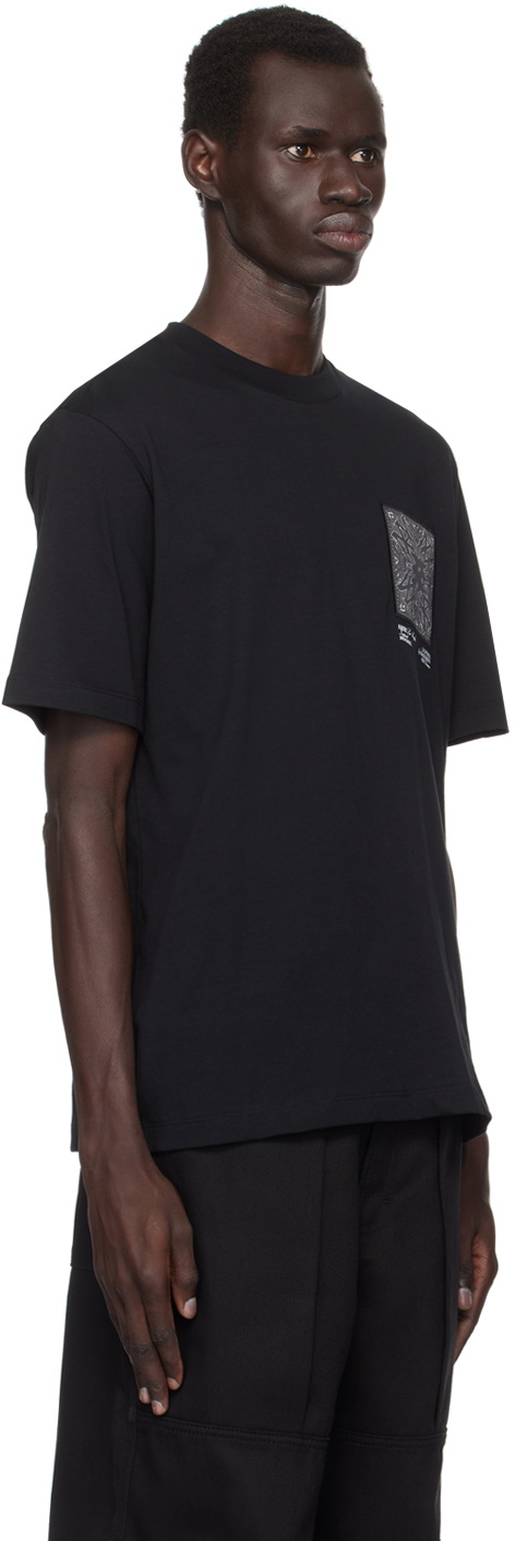 AMIRI MA Bandana シルク アップリケ コットン Tシャツ 人気 AMIRI Black MA Bandana Silk Appliqué T-shirt Amiri