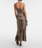 Jacques Wei Leopard-print draped silk maxi dress