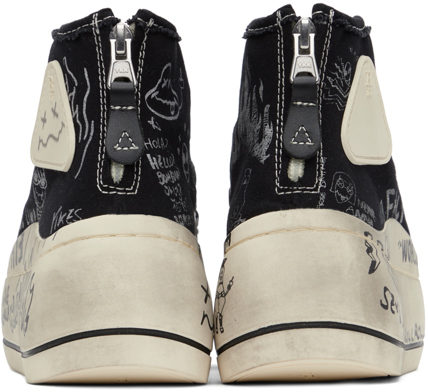 【R13】Double Grommet スニーカー スタッズ 送関込 R13 Black & White Double Grommet Kurt Sneakers R13