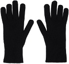 Moncler Black Felted Gloves