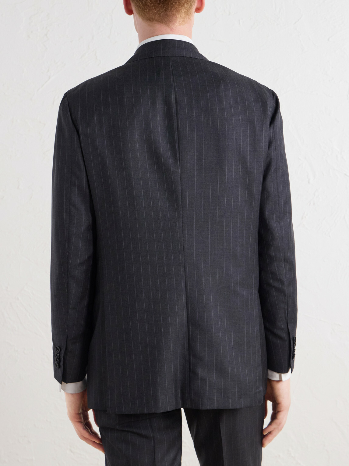 Kiton - Double-Breasted Pinstriped Wool Suit Jacket - Gray