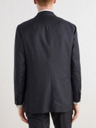 Kiton - Double-Breasted Pinstriped Wool Suit Jacket - Gray
