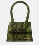 Jacquemus Le Chiquito Moyen snake-effect leather tote bag