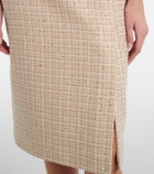 Elie Saab Checked sequined tweed midi skirt