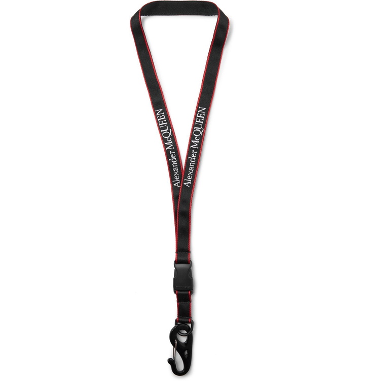 Photo: Alexander McQueen - Logo-Print Webbing Lanyard - Black