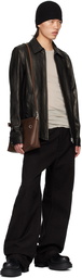 Rick Owens Black Porterville Brad Leather Jacket