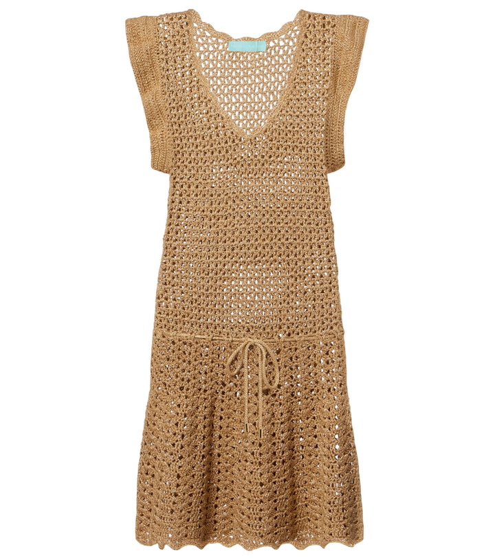 Photo: Melissa Odabash Annalise crochet lamé minidress