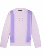 SAIF UD DEEN - Cold-Dyed Logo-Print Cotton-Jersey Sweatshirt - Purple
