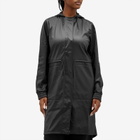 Rains Women's String Rain Parka Jacket in Black Grain