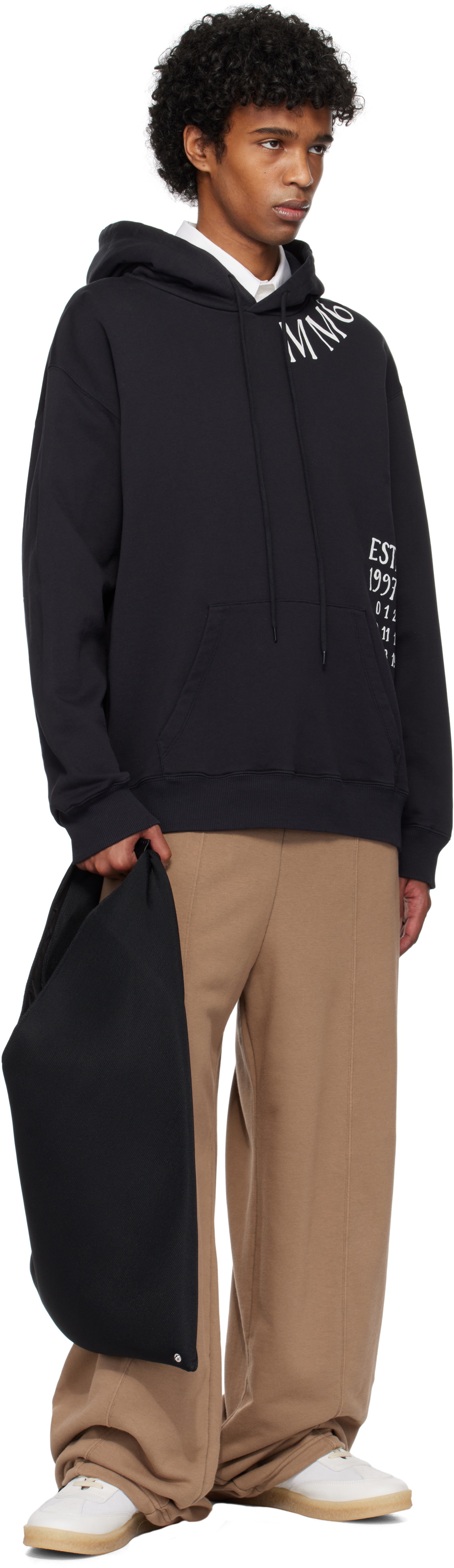 MM6 Maison Margiela Black Printed Hoodie