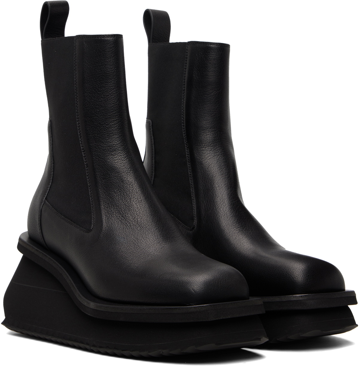 Rick Owens Black Temple Low Factory Beatle Chelsea Boots