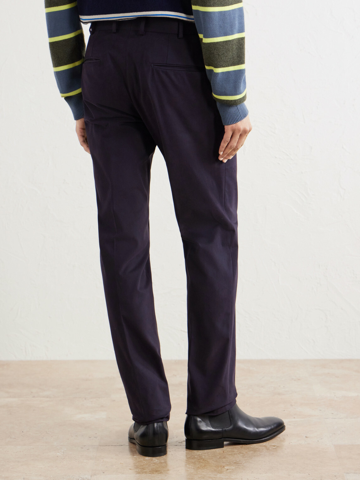 Brioni - Tapered Brushed Cotton-Blend Gabardine Trousers - Blue