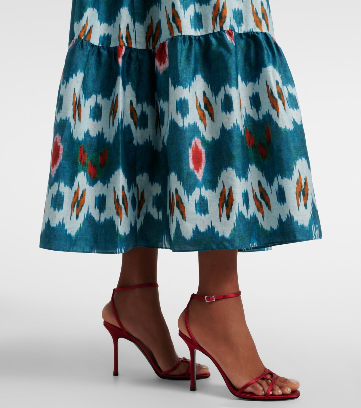 Erdem Printed tiered cotton shirt dress