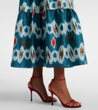 Erdem Printed tiered cotton shirt dress