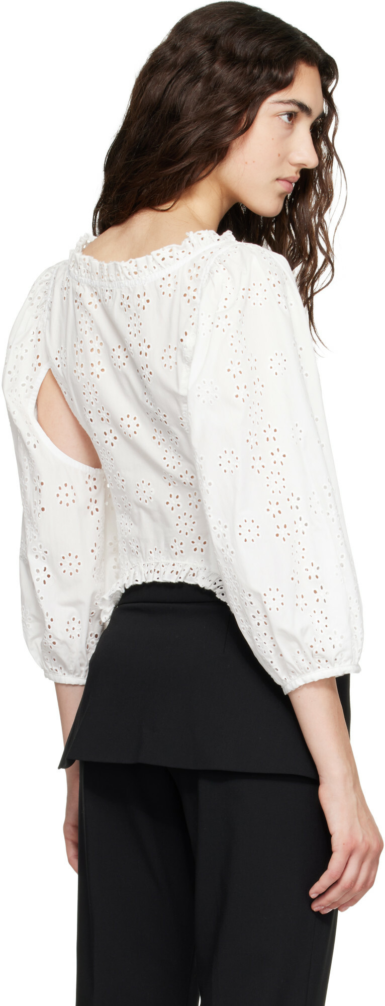 Sandy Liang White Palisade Blouse