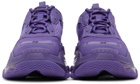 Balenciaga Purple Clear Sole Triple S Sneakers