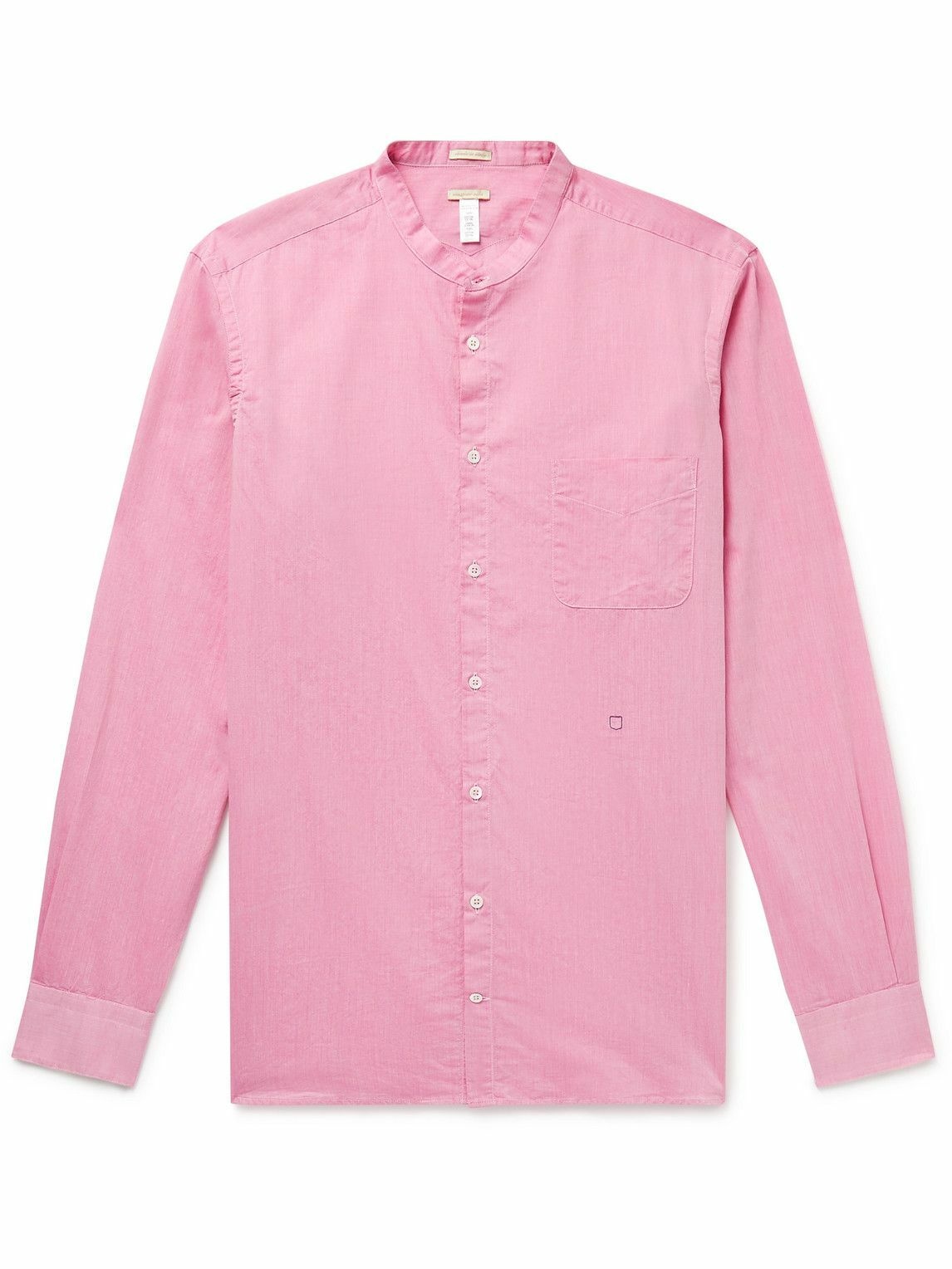 Massimo Alba - Noto2 Grandad-Collar Washed Cotton-Muslin Shirt - Pink ...