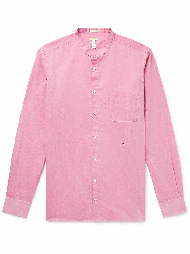 Photo: Massimo Alba - Noto2 Grandad-Collar Washed Cotton-Muslin Shirt - Pink