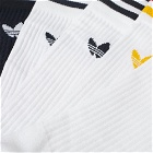 Adidas Solid Crew Sock - 3 Pack in White/Multi