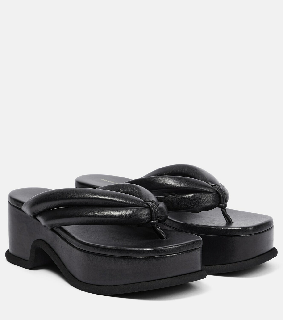 Dries Van Noten Leather Platform Thong Sandals Dries Van Noten 8658