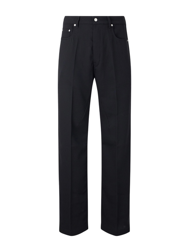 Photo: Rick Owens - Geth Wide-Leg Wool Jeans - Black