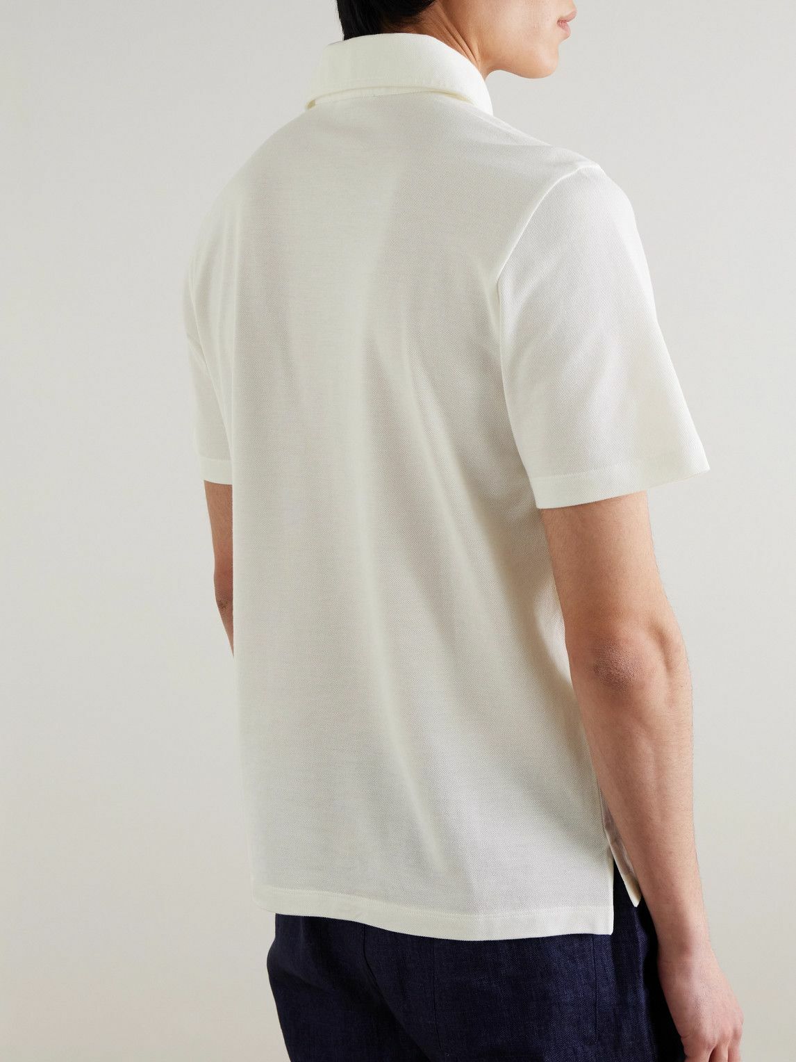 De Petrillo - Cotton-Piqué Polo Shirt - White