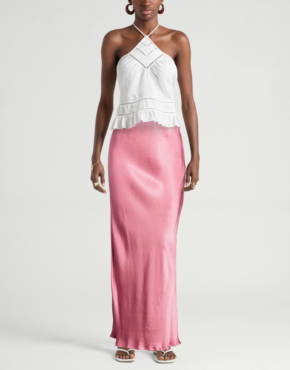 Manila Grace Womens Maxi skirt in Pink