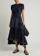 3.1 Phillip Lim Eyelet-embroidered Cotton-poplin Midi Dress Navy