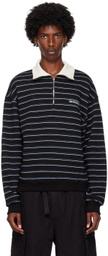 Kijun Black Embroidered Logo Half-Zip Sweater
