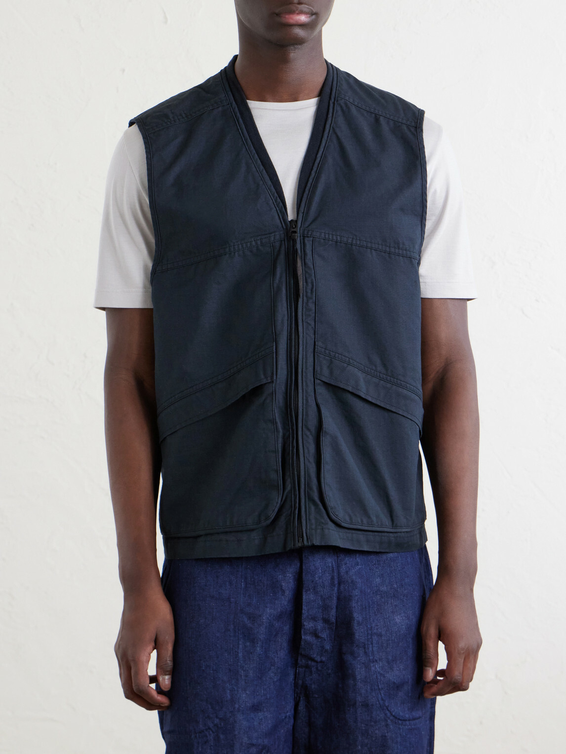 OrSlow - Utility Cotton Vest - Blue