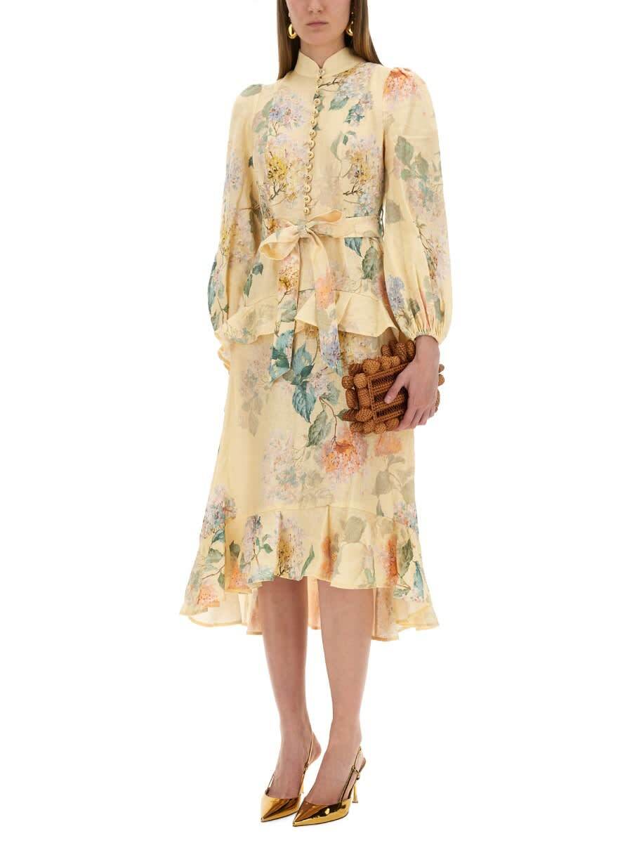 Zimmermann illuminate Peplum Midi Dress Zimmermann