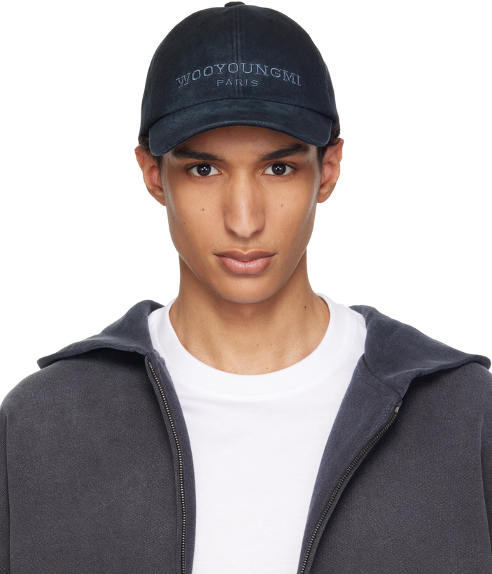 Photo: WOOYOUNGMI Navy Dyed Logo Ball Cap