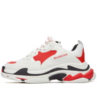 Balenciaga Men's Triple S Sneakers in Black/White/Red