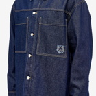 Maison Kitsuné Men's Fox Head Patch Denim Overshirt in Washed Indigo