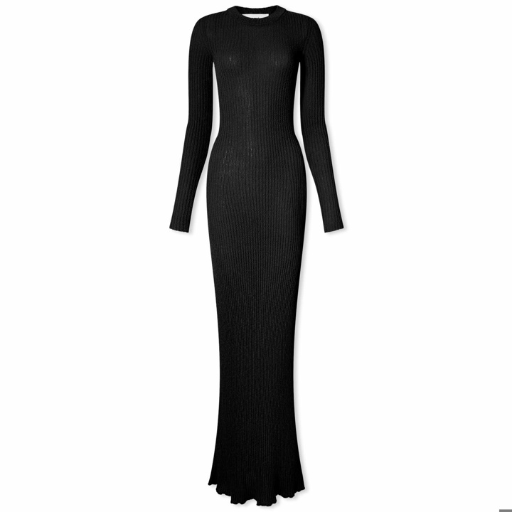 Photo: AMI Paris Women's Ribbed Long Sleeve Maxi Dress in Black