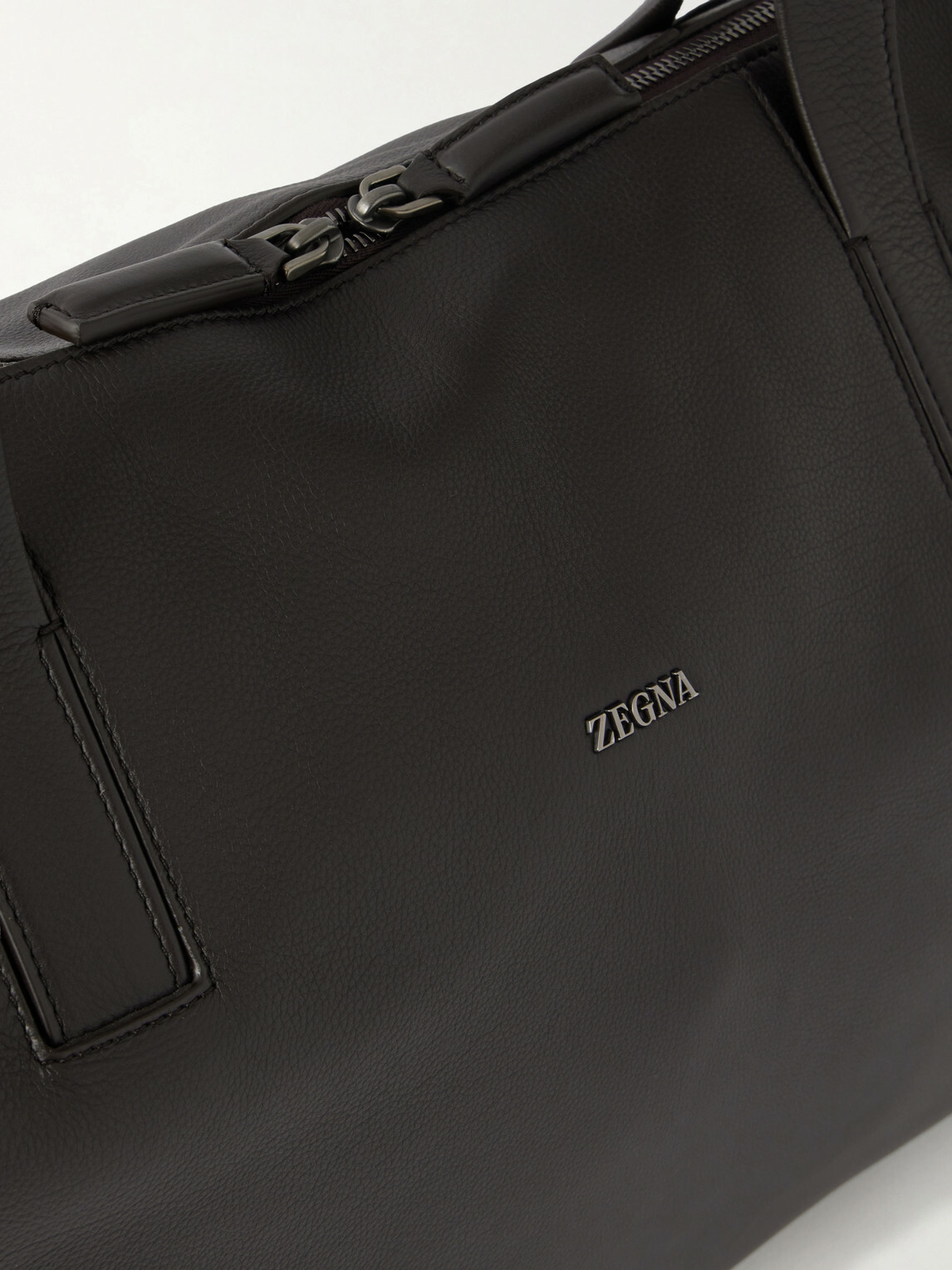 Zegna - Leather Weekend Bag - Brown